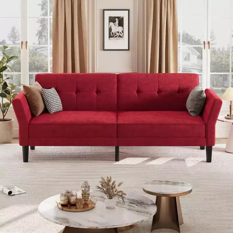 Canapé futon, canapé convertible avec dossier et accoudoirs réglables, canapé-lit futon moderne pour salon, chambre à coucher, appartement