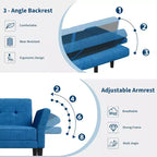 Canapé futon, canapé convertible avec dossier et accoudoirs réglables, canapé-lit futon moderne pour salon, chambre à coucher, appartement