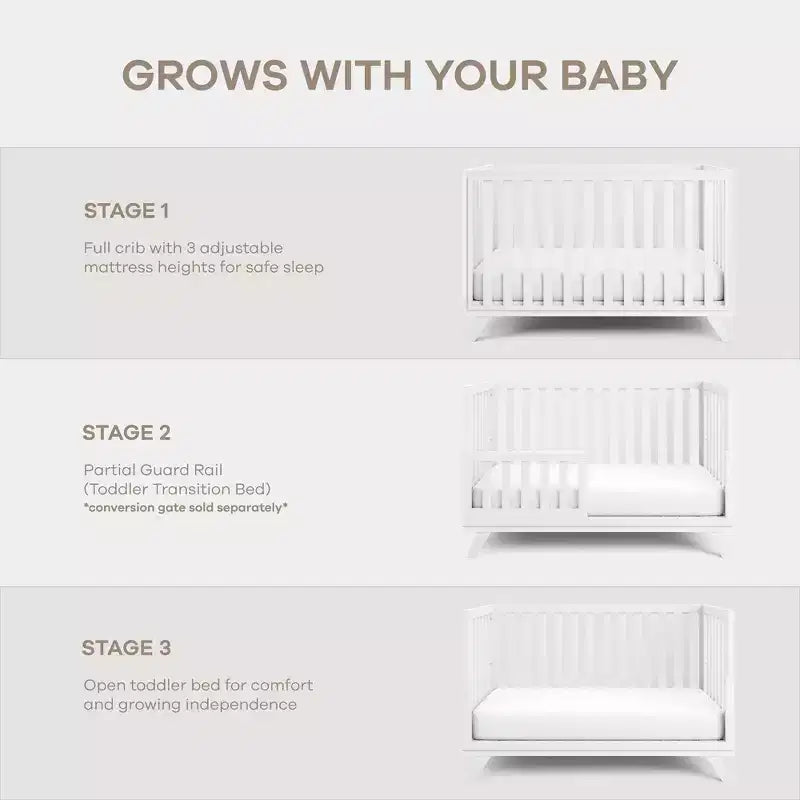 Comfy Cubs Kit de conversion pour berceau pour tout-petits Barrière de sécurité facile à assembler, 100 % bois de pin massif