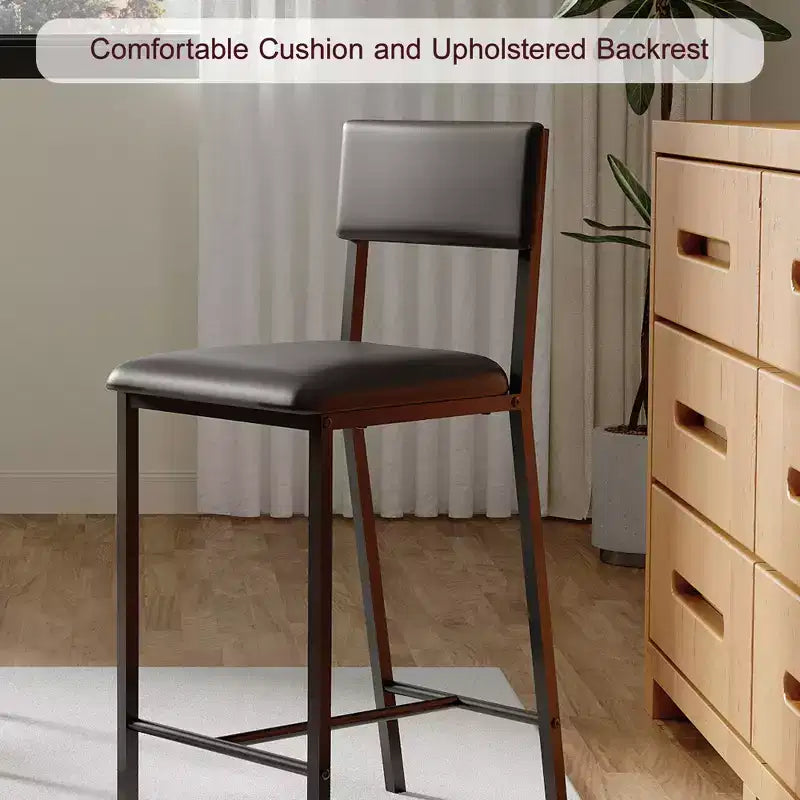 Lot de 2 chaises de salle à manger GustoWave, chaises de salle à manger rembourrées en PU avec dossier incurvé, chaises de cuisine modernes