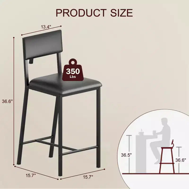 Lot de 2 chaises de salle à manger GustoWave, chaises de salle à manger rembourrées en PU avec dossier incurvé, chaises de cuisine modernes