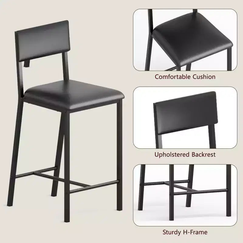 Lot de 2 chaises de salle à manger GustoWave, chaises de salle à manger rembourrées en PU avec dossier incurvé, chaises de cuisine modernes