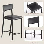 Lot de 2 chaises de salle à manger GustoWave, chaises de salle à manger rembourrées en PU avec dossier incurvé, chaises de cuisine modernes