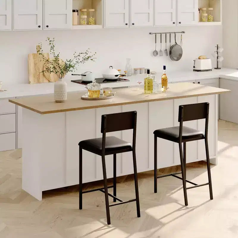Lot de 2 chaises de salle à manger GustoWave, chaises de salle à manger rembourrées en PU avec dossier incurvé, chaises de cuisine modernes