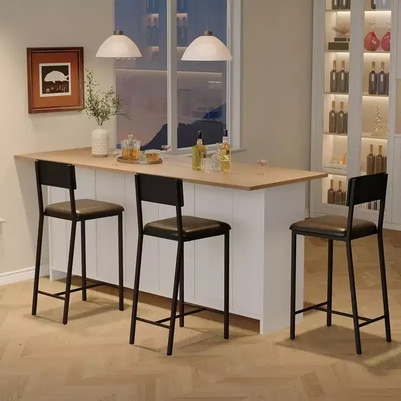 Lot de 2 chaises de salle à manger GustoWave, chaises de salle à manger rembourrées en PU avec dossier incurvé, chaises de cuisine modernes