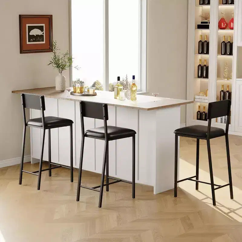 Lot de 2 chaises de salle à manger GustoWave, chaises de salle à manger rembourrées en PU avec dossier incurvé, chaises de cuisine modernes