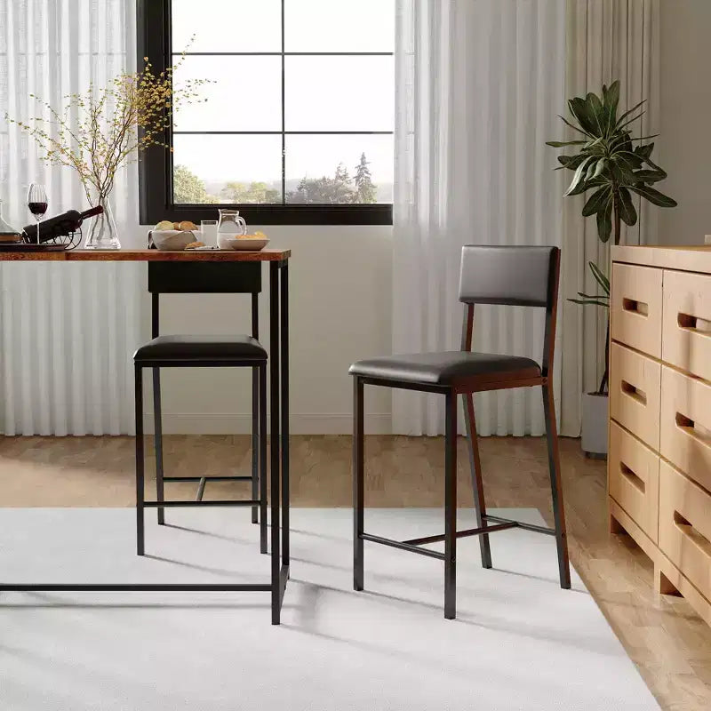 Lot de 2 chaises de salle à manger GustoWave, chaises de salle à manger rembourrées en PU avec dossier incurvé, chaises de cuisine modernes