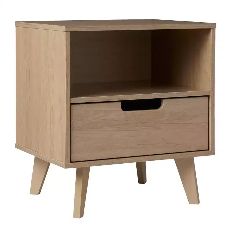Table de chevet moderne 1 tiroir avec niche ouverte - Riviera
