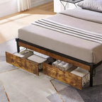 Lot de 2 rangements sous lit avec roulettes, conteneurs de rangement sous le lit pour lit King Size, cadre en métal