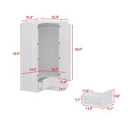 Famapy Armoire d'angle moderne avec deux tringles de suspension et tiroirs, construction robuste, solution de rangement peu encombrante pour chambre à coucher et au-delà