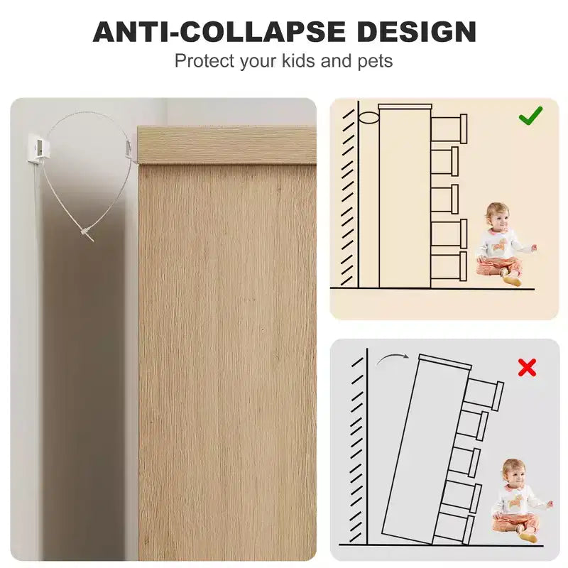 Commode cinq tiroirs avec poignées intégrées, meuble de rangement moderne en bois, compact et peu encombrant, adapté aux salons.