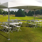 Table pliante Bonnlo 180 cm, tables longues en plastique blanc portables et pliables pour fête, camping, banquet, travaux manuels, repas, mariage, utilisation extérieure et intérieure
