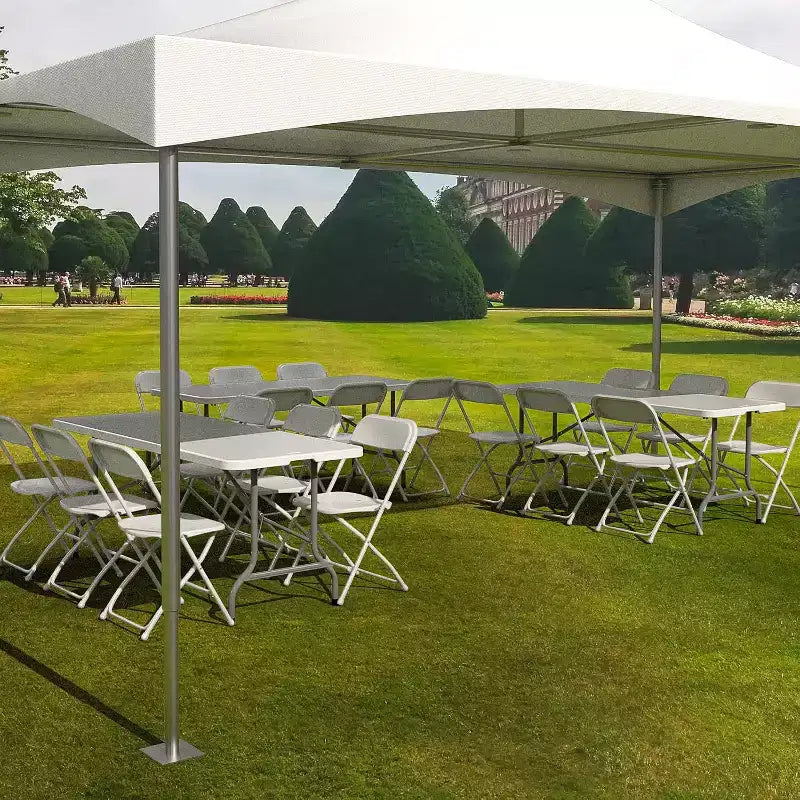 Table pliante Bonnlo 180 cm, tables longues en plastique blanc portables et pliables pour fête, camping, banquet, travaux manuels, repas, mariage, utilisation extérieure et intérieure