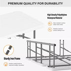VINGLI Table de pique-nique et bancs pliants, ensemble de meubles de salle à manger portables d'extérieur pour le camping, le patio, le jardin, avec cadre en métal (blanc)