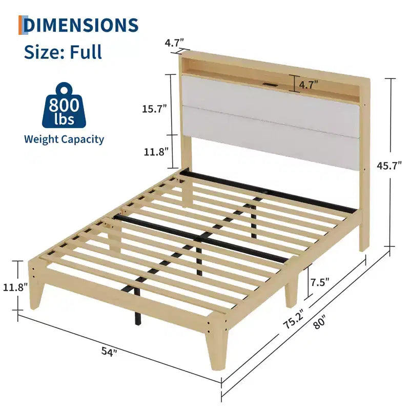 Cadre de lit, cadre de lit circulaire en tissu avec lumières LED, tête de lit rembourrée avec station de recharge intégrée, matelas à ressorts non requis