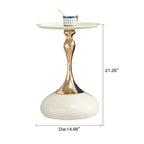Table d'appoint ronde moderne et peu encombrante Okak, table de chevet avec plateau et cadre en métal, table d'appoint pour canapé de salon, chambre à coucher