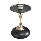 Table d'appoint ronde moderne et peu encombrante Okak, table de chevet avec plateau et cadre en métal, table d'appoint pour canapé de salon, chambre à coucher