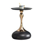 Table d'appoint ronde moderne et peu encombrante Okak, table de chevet avec plateau et cadre en métal, table d'appoint pour canapé de salon, chambre à coucher