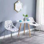 VINGLI Lot de 4 chaises empilables modernes, chaises de salle à manger blanches pour cuisine, chaises confortables en bouleau pour salle à manger, salon, salle d'attente (blanc)