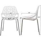 VINGLI Lot de 4 chaises empilables modernes, chaises de salle à manger blanches pour cuisine, chaises confortables en bouleau pour salle à manger, salon, salle d'attente (blanc)