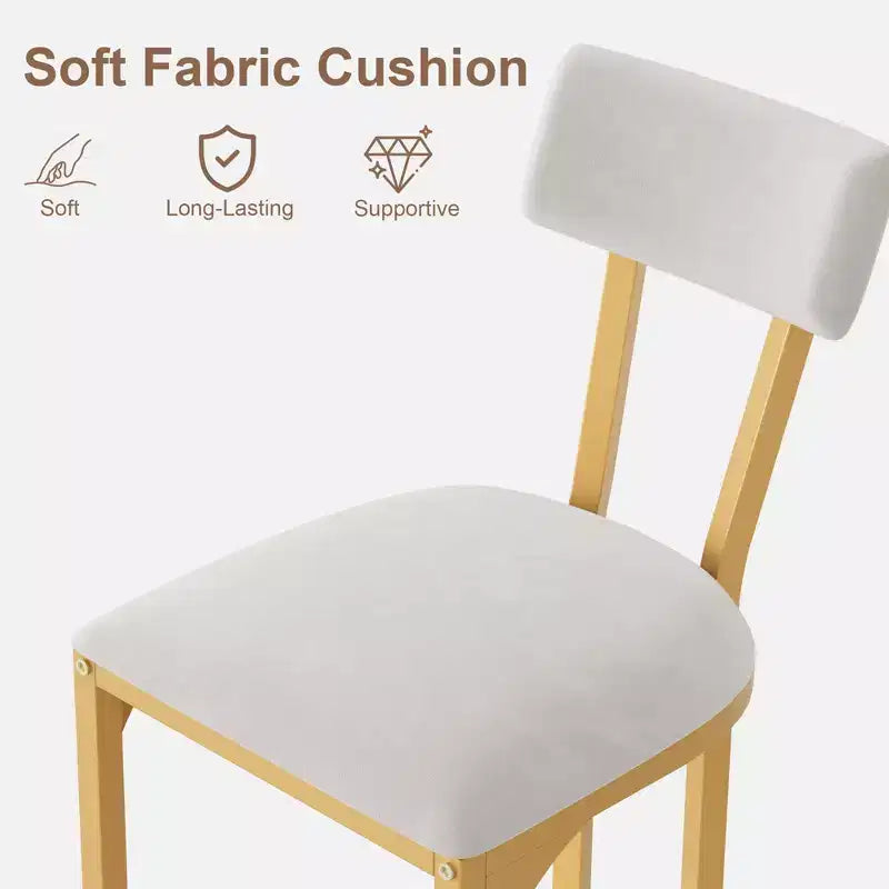COZONY Tabourets de Bar Hauteur Comptoir, Lot de 2, Tabourets Modernes Rembourrés avec Dossier Incurvé et Repose-Pieds pour Îlot de Cuisine
