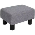 Ottoman Foot Rest, Small Foot Stool with Linen Fabric Upholstery and Plastic Legs, Cube Ottoman for Living Room