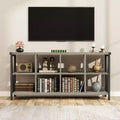 62 Narrow Sofa Table, 8 Cube Storage Organizer Bookshelf, 3 Tier Industrial Bookcase, Couch Entry Console Table, for Entryway, Living Room