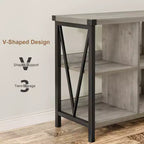 Table de canapé étroite 62 pouces, étagère de rangement 8 cubes, bibliothèque industrielle 3 niveaux, console d'entrée de canapé, pour entrée, salon