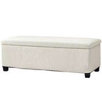 44 Inches Ottoman with Storage, Lid, Legs, Corduroy End of Bed Bench for Living Room, Bedroom, Entryway