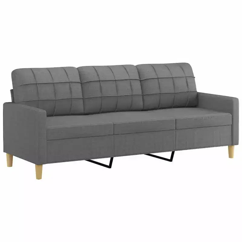 Canapé 3 places tissu gris foncé (100 % polyester), métal, textilène