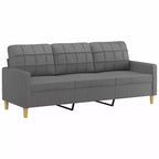 Canapé 3 places tissu gris foncé (100 % polyester), métal, textilène