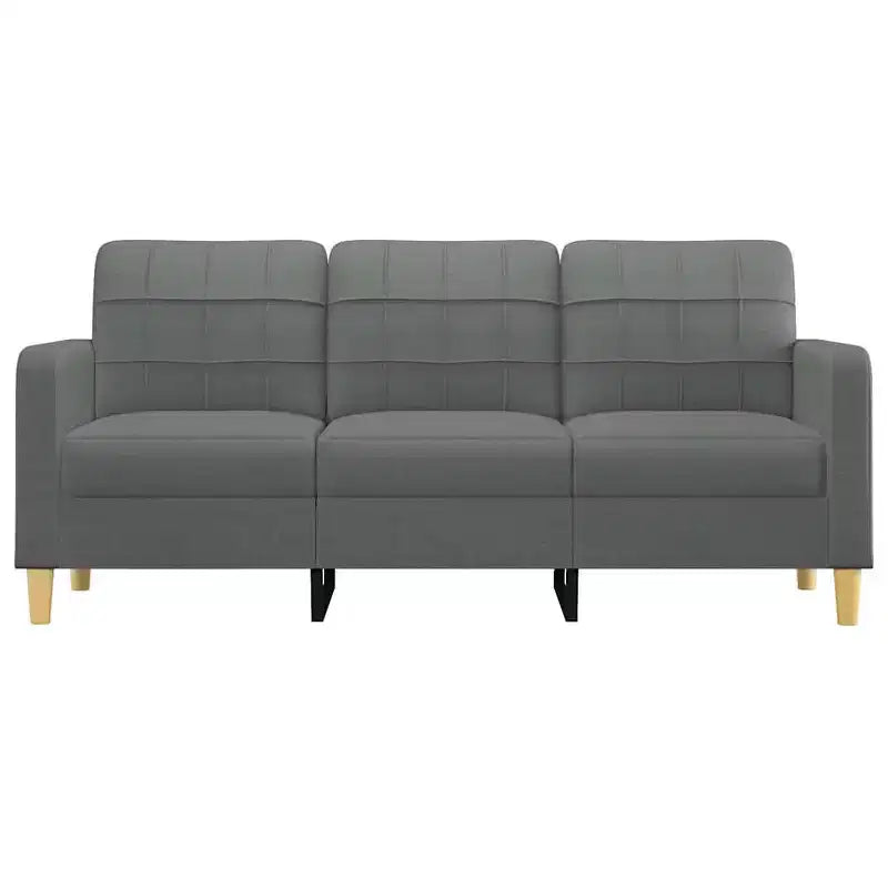 Canapé 3 places tissu gris foncé (100 % polyester), métal, textilène