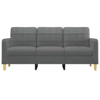 Canapé 3 places tissu gris foncé (100 % polyester), métal, textilène