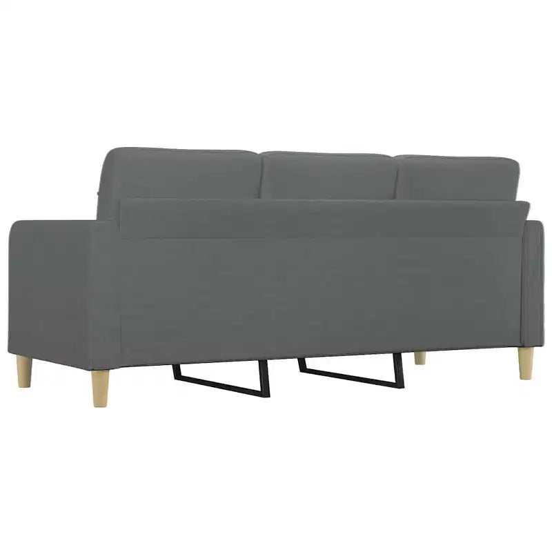 Canapé 3 places tissu gris foncé (100 % polyester), métal, textilène