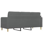 Canapé 3 places tissu gris foncé (100 % polyester), métal, textilène