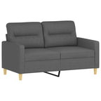 Ensemble de canapés Tissu gris foncé (100 % polyester), métal, textilène, contreplaqué