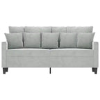 Canapé 2 places Velours gris clair (100 % polyester), métal, textilène