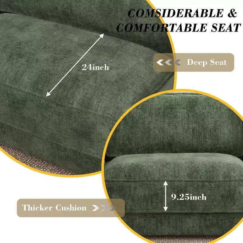 Dyonery 158 Grand canapé modulable sectionnel, tissu CHENILLE avec assise profonde, assemblage sans outil