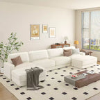 Dyonery 158 Grand canapé modulable sectionnel, tissu CHENILLE avec assise profonde, assemblage sans outil
