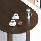 PexFix 79 Table à manger ovale pour 6-8 personnes, table de cuisine en bois avec plateau résistant aux rayures et pieds arqués, style ferme moderne, pour salon et cuisine, noyer
