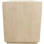 Table de chevet HomeRoots 24 à un tiroir en bois massif naturel à texture nervurée