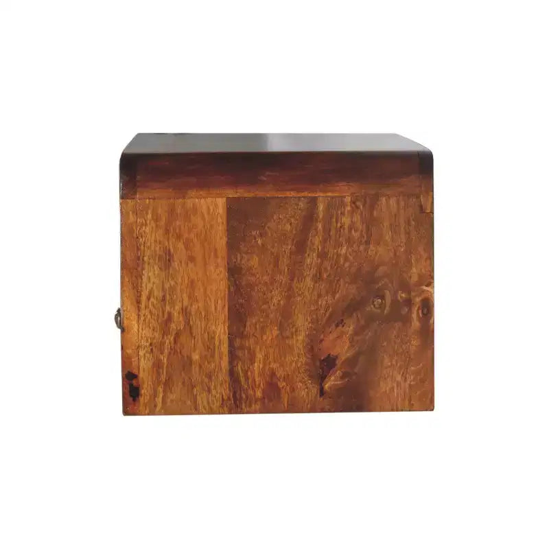 HomeRoots Table de chevet flottante à un tiroir en bois massif de châtaignier 18