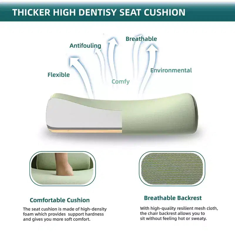 Chaise de bureau ergonomique Okak avec repose-pieds rétractable, fauteuil d'ordinateur avec coussin de soutien lombaire et accoudoirs rembourrés, chaise pivotante pour le bureau