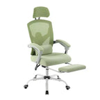 Chaise de bureau ergonomique Okak avec repose-pieds rétractable, fauteuil d'ordinateur avec coussin de soutien lombaire et accoudoirs rembourrés, chaise pivotante pour le bureau