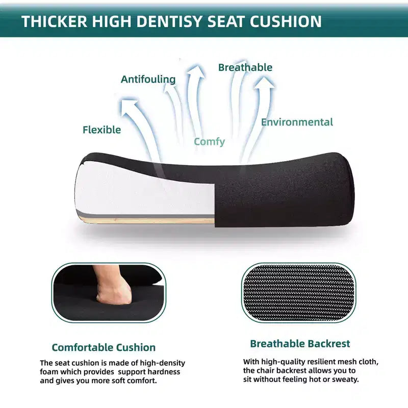 Chaise de bureau ergonomique Okak avec repose-pieds rétractable, fauteuil d'ordinateur avec coussin de soutien lombaire et accoudoirs rembourrés, chaise pivotante pour le bureau