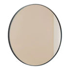 HomeRoots 30 Black Metal Round Framed Bathroom Vanity Mirror