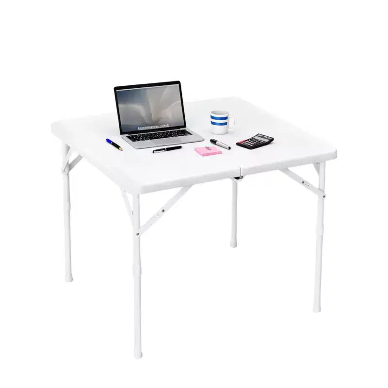 34 Square Folding Table with Metal Frame, Multi-Functional Portable Foldable Card Table with Carrying Handle for Indoor Outdoor Camping Picnic