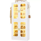 Meuble à chaussures Besiost avec lumière LED, organisateur de chaussures pour placard avec étagères réglables