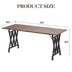 COZONY Table de salle à manger de ferme, piétement métallique, plateau en bois rustique, pour salle à manger, restaurant, café