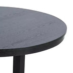 Table à manger ronde noire de 45 pouces, convenant à plusieurs personnes pour dîner simultanément, et adaptée à la fois aux salles à manger et aux salons.